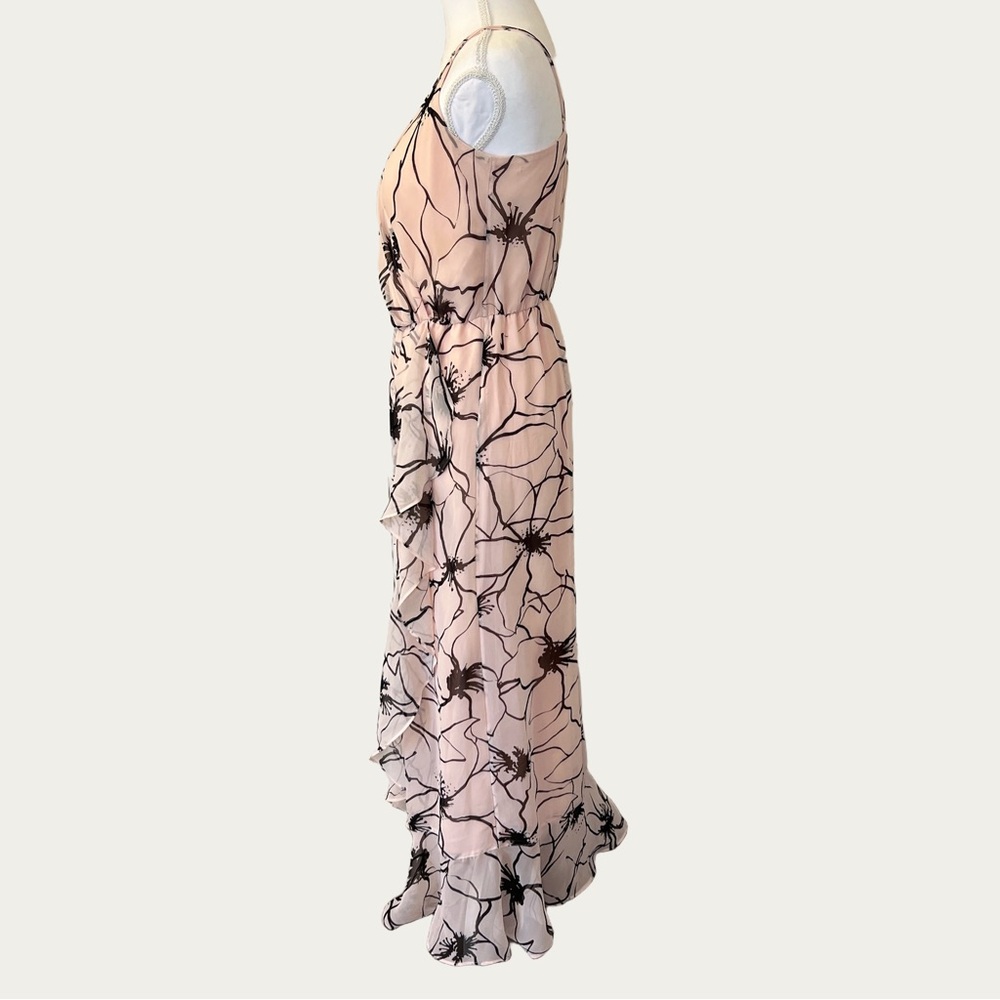 Banana Republic Baby Pink and Black Flowy Floral‎ Maxi Dress Size 4 - Picture 4 of 16